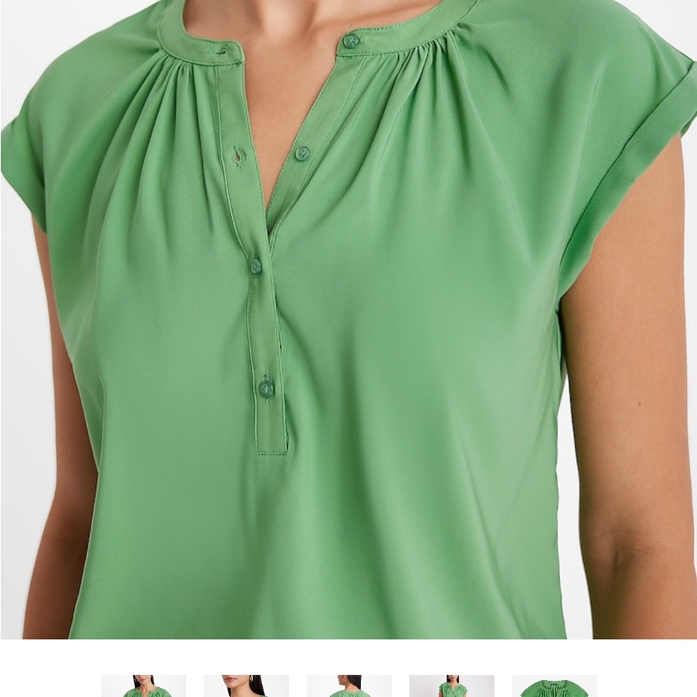 NWT Express Vibrant Green Gramercy Blouse